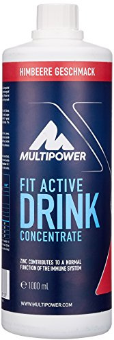 Multipower Fit Active Drink Konzentrat – Konzentrat zur Herstellung zuckerfreier Fitness Getränke für Sportler und zum Muskelaufbau – Himbeere Geschmack – 1 x 1 l