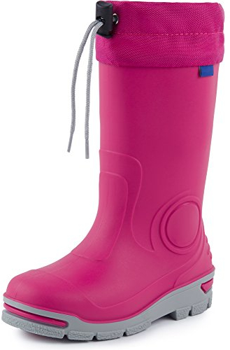Ladeheid Gummistiefel Kinder mit Schnürung Hohe Regenstiefel für Jungen und Mädchen Bequeme, rutschfeste und federleichte Regenschuhe für alle Jahreszeiten LARB014 (Rosa, 31 32 EU)