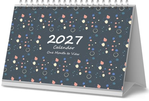 ARPAN 2027 Desk Calendar One Month to View UK Stand Alone Desk Office Table Calendar | Monthly Desktop Planner | Freestanding Flip Calendar | Jan–Dec 2027 | Home, School & Office