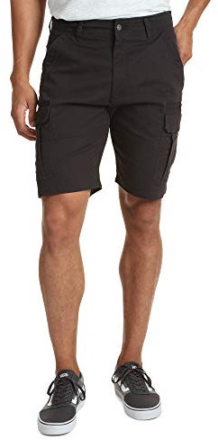 Wrangler Authentics Men's Classic Cargo Stretch Short, Black Twill, 32