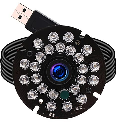 1080P Day Night Vision USB Camera Module IR Infrared Webcam Board 3.6mm Lens Wide Angle PC Camera Mini UVC USB2.0 Lightburn Camera High Speed 100fps Industrial Video USB with Camera for Computer