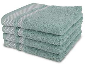 jilda-tex Handtuch Duschtuch Frottierware Set 100% Baumwolle Verschiedene Größen/Farben (2 x Handtuch + 2 x Duschtuch, Mint)