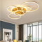 JINWELL LED Deckenleuchte Mit Fernbedienung Modern Kronleuchte Creative Pendelleuchte Deckenlampe Deckenstrahler Acryl Lampenschirm Modern Elegant Matt Aluminium Deckenleuchte,Gold,6 Rings/86W
