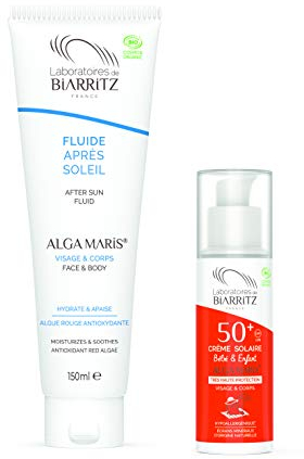Sonnenschutz Set von Alga Maris | Sonnencreme für Kinder LSF50 50ml und Alga Maris After Sun Fluid | für Baby- und Kinderhaut | BIO zertifizierte Naturkosmetik mit Sofortschutz und ohne Weißeleffekt