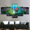 SINGLEAART® Leinwanddrucke,5 Teilige Leinwand,5 Stück Wandbild,Wohnzimmer Dekoration,Französische Comics,Spielposter,Game Poster,150×80cm,Mit Rahmen,Modular Wandkunst Brettmalerei