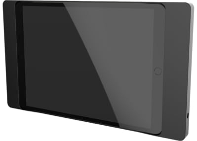 BOX IT Design ProLine Support Mural de Tablette – pour iPad 10.2 inch/iPad Pro 10.5 inch/iPad Air 3 - Construction en Aluminium - Vissé - Antivol - Noir