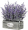Briful Artificial Lavender Plant in Wooden Pot - Flocked Fake Flowers, Small Artificial Plants for Home, Bathroom, Bedroom Decor