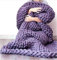 RAILONCH Gestrickte Grobe Strickdecke Wolle Kuscheldecke Grobstrick Wolldecke Strickdecke Tagesdecke Überwurf Decke Zuhause Dekor (120×180cm,Lila)