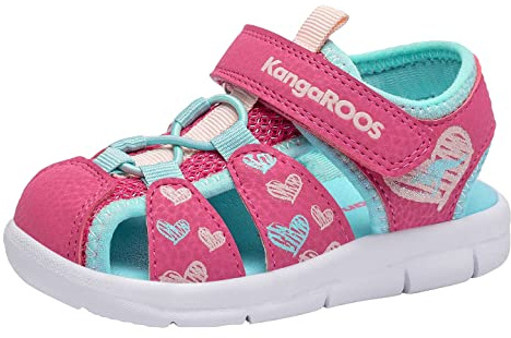 KangaROOS Jungen Unisex Kinder K-Tiffy Sandale, Fandango pink/Mint, 28 EU