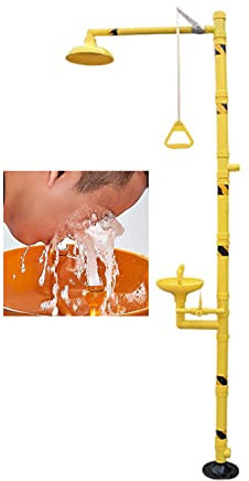 LiRuiPengBJ Lavado de Ojos Combinado para Ducha de Emergencia Estación Lavaojos de Pie Sistema de Ducha de Seguridad con Lavabo para Ojos y Lavabo para Rostro (Size : 2180x700mm)