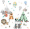 Little Deco Wandsticker Wandaufkleber Berge Wandtattoo Kinderzimmer Junge Tiere Heißluftballons bunt Wanddeko Babyzimmer Kleinkind Wandbild Spielzimmer DL524-24