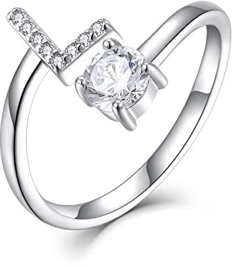 starchenie Bague Lettre en Argent 925 Bague Initiales pour Femme