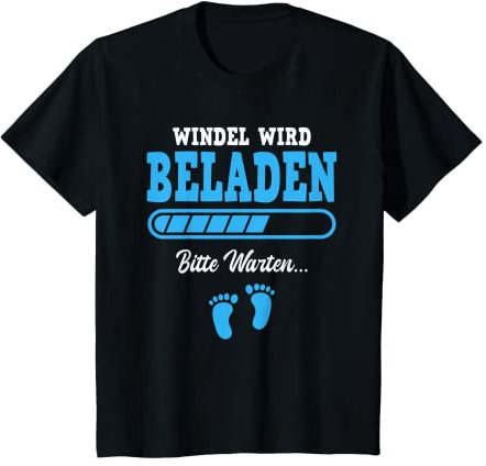 Kinder Windel Wird Beladen Bitte Warten Toilette Geschwister Nichte T-Shirt