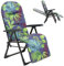 KADAX Fauteuil de Jardin avec Dossier réglable, Chaise Relax en Acier revêtu par pulvérisation, Chaise Pliante avec capacité de Charge jusqu'à 110 kg, Chaise Longue de Jardin (M Ovale, Violet/Vert)