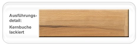 expendio hochwertiger Säulentisch Ataro 1XL ausziehbar Esstisch Massivholz bootsform Säule C X-Form Holztisch Varianten, Holzart:Kernbuche lackiert, Größe:180(230) x 90 Mittelauszug