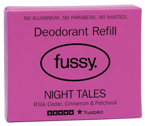 Fussy Refillable Natural Deodorant Refill - Flora Scent | Night Tales Scent, Natural, Aluminium Free, Eco-Friendly, Vegan & Cruelty Free, 24 Hour Protection, Plastic-Free Refills