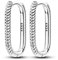 NARMO U-förmige Hoop Ohrringe für Frauen 925 Sterling Silber Serpentine Streifen Hoop Ohrringe Einfache U-förmige Ohrringe