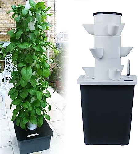 30 Pods Hydroponics Tower Garden Hydroponic Growing System Aeroponics Growing Kit für Kräuter, Obst und Gemüse mit Hydratationspumpe, Adapter, Netztöpfen, Timer für Kräuter, Obst und Gemüse 20holes