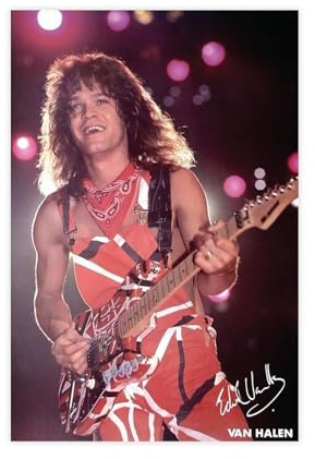 THEGIS Eddie Van Halen Autogramm Leinwand Poster Wandkunst Dekor Druck Bild Gemälde für Wohnzimmer Schlafzimmer Dekoration ungerahmt 30 x 45 cm
