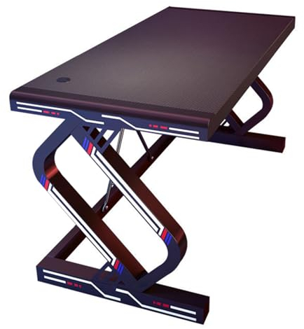 GHBXJX Gaming Computer Tisch, PC Schreibtisch 120 x 60cm, Ergonomischer Gaming Desk, Computertische mit Kabelführungslöcher, Belastbarkeit 150kg, Schwarz