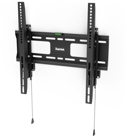 Hama Support Mural TV Dispositif Antivol Garantie 10ans (TV 32 à 65, 81 à 165cm 50Kg Max, Idéal espaces publics, Compatible VESA, Chevilles Fischer founis, Système Easy Fix) Noir