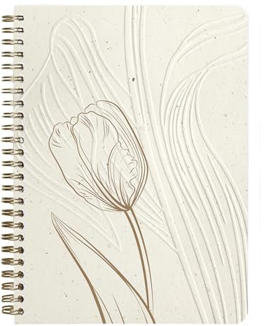 Clairefontaine 813068C - Notizheft Tulip paper, mit Doppelspirale DIN A5 14,8x21 cm, 74 Blatt, dots/punktkariert, 1 Stück