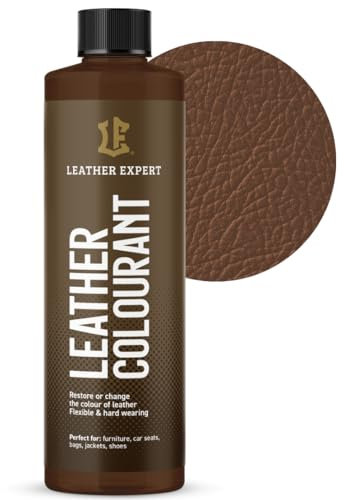Sehr Deckend Wasser Lederfarbe Schokoladenbraun - 250 ml Leather Paint für Natur und ÖkoLeder - Leather Dye Ohne Alkohol für alle Lederaccessoires - Reißt oder Blättert Nicht ab