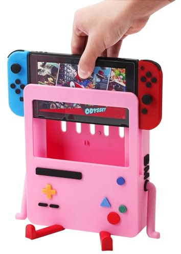 OrnaZest Console Stand for Nintendo Switch, Fun Gift Holder Compatible for Nintendo Switch OLED Accessories Gamer Desk Accessories Switch Dock Cute Gaming Case Decor Gift Men Women Kids, Pink