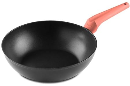 Castey Wok Coral de Aluminio Forjado con Antiadherente libre PFOA
