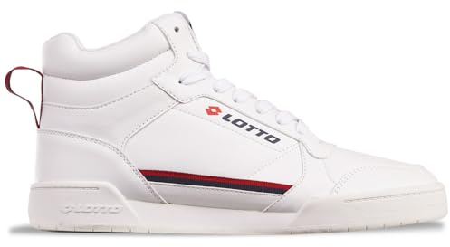 Lotto Nandu MID Unisex Sneaker, White/RED, 40 EU