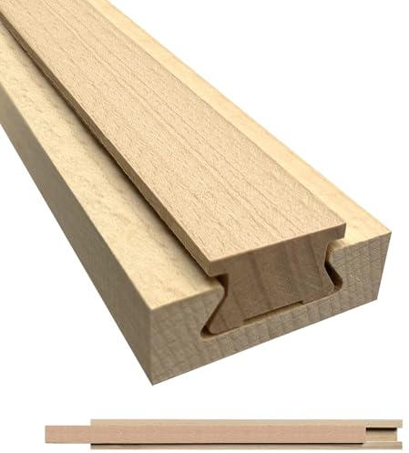 lamxxyoo Wood Drawer Slides Classic Guide Center Mount Track 15.7 Inchs, Wooden Drawer Glides Bottom Rails Replacement Kit (L002-16In)