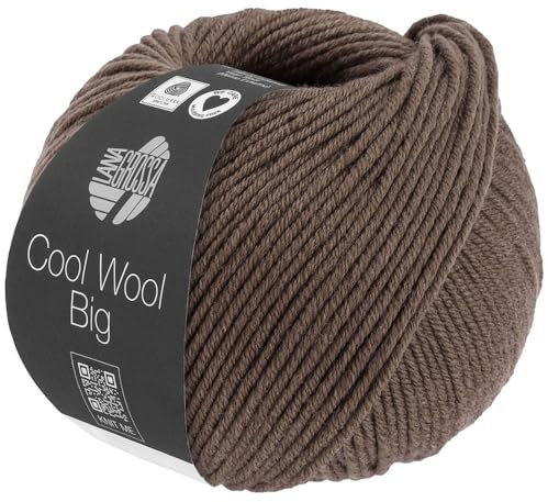 LANA GROSSA Cool Wool Big Melange | Extrafeine Merinowolle waschmaschinenfest und filzfrei | Handstrickgarn aus 100% Schurwolle (Merino) | 50g Wolle zum Stricken & Häkeln | 120m Garn FB 1635