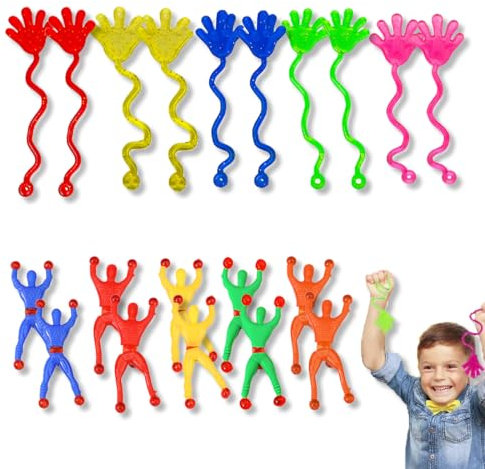 20 Stück Kindergeburtstag Mitgebsel Set,Gastgeschenke, Mitbringsel Kindergeburtstag Mädchen Jungen, Klettermann Spielzeug Mehrfarbig Klebrige Wand Kletterer Rolling Männer für Kinder Party