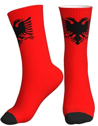Business Socken, Albanien Flagge Sport Socken Premium Men'S Socks Weich Fahrradsocken Für Herren Damen Laufen 40cm