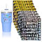 YONEEKSS 8 Sheets Vinyl Letter Stickers, Self-Adhesive Glitter Alphabet, Waterproof Mini Size DIY Decoration for Stanley Cups, Water Bottles, Scrapbooks