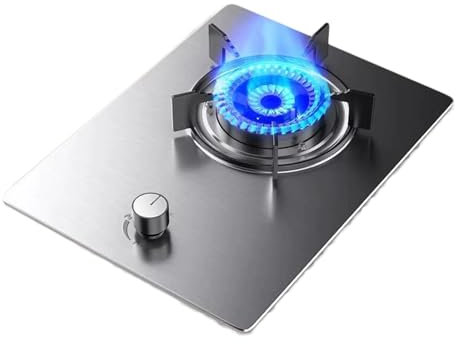 Fornello A Gas 1 Bruciatore, Fornello A Gas Ad Alto Fuoco Da 5,5 KW, Fornello Di Conversione Gas/GPL, Regolatori Interni In Acciaio Inossidabile, Con Protezione Spegnimento, For Cucina Domestica(LPG)