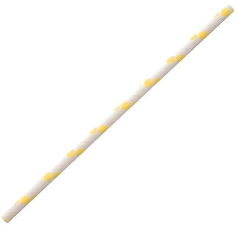 5000 Stück NATUREStar Papier-Trinkhalme Classic gepunktet, gelb-weiß, L: 19,7cm, Ø: 0,6cm, Karton, Strohhalme Papier, Trinkhalme, Papierstrohhalme