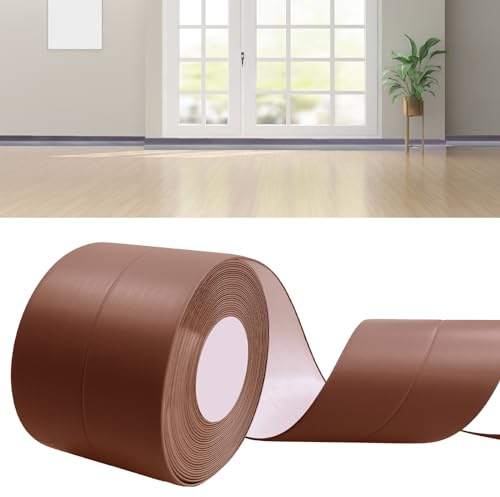 DIKARIYA Plinthe PVC Souple Autocollante, 30x30mm 25m Brun, Convient pour Cuisine et Salle de Bain