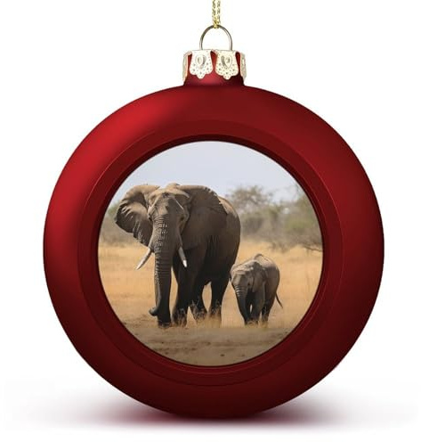 2024 Weihnachtskugel-Ornamente, groß, bruchsicher, gehende Elefanten, Weihnachtsbaumschmuck, Kugeln, roter Stil, hängende Weihnachtsschmuck für Weihnachtsbaum, Feiertagsdekoration