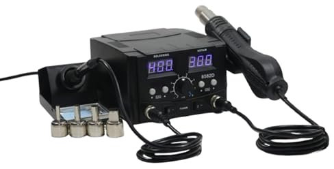 perfk Stazione di saldatura ad aria calda Kit stazione di saldatura compatta con soffiatore ad aria calda per la saldatura di componenti elettronici