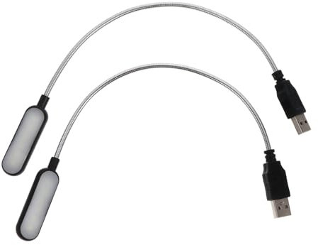 UKCOCO Lampara Usb para Computadora Portátil: Luz Lectura USB Luz de Teclado Flexible para Computadora,Negro,2 Piezas