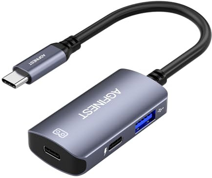 AGFINEST USB C to AR Glasses with Charging Adapter Enables Multi-Screen Enhanced 3D Video Features 4K@60Hz PD100W Compatible for iPhone 15/16 Viture/Rokid/Xreal AR Glasses