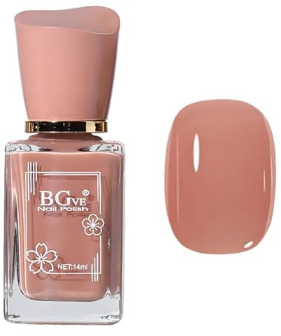 Nude Nail Varnish - Neutral Nail Polish Quick Dry - Jelly Nail Polish Long Lasting - High Coverage Water Based Natural nail polish - No Required UV/LED Lamp