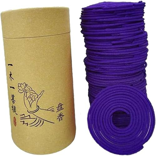 Spiral-Räucherspulen, verschiedene Düfte, Aromatherapie-Gewürze, für Heimdekoration, 12 Stück (lila)