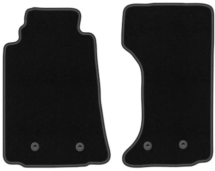 Velours-Fußmatten passend für Mazda MX-5 III 2005-2015, Schwarz, Basic | passend für Cabrio; dünner Velours-Teppich (Polypropylen), ca. 4 mm; rutschfest, runde Befestigungen (Typ VLV)