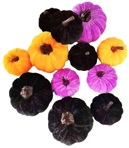 Dinosaur Party Favors Hanging Decoration Velvet Pumpkin Tree Decoration Orange Brown Fabric Wrapping Small Trees Autumn Suitable For Farmhouse Autumn Famil Event Dresses for (E, One Size)