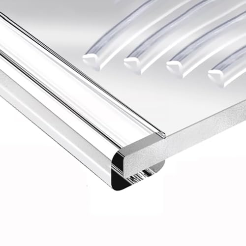 Silikon-Kantenschutz für Glas – 2 m U-K-Kantenleiste für Paneele, Tischecken und Schubladen