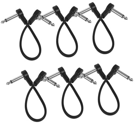 BESPORTBLE 6pcs Guitar Patch Cables Jack Instrument Audio Cords Copper Noise-reducing Short Effect Pedal Connectors for Electric Guitar