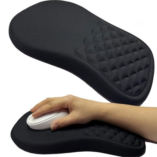 Lzznom Mouse Pad Wrist Support with Massage Design,Ergonomic Wrist Rest Mouse Mat,Pain Relief Mousepad with Memory Foam,mooth Lycra Surface,Non-Slip PU Base,Waterproof for Gaming & Office (Black)
