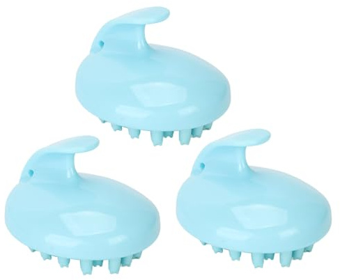 3 Stück Haar-Shampoo-Bürste, weiches Silikon, Kopfhaut-Massagegerät, Kopf, Schuppen-Reinigungswäscher